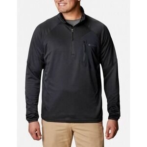 Columbia Single Canyon Half Zip Black Fleece Pullover Top‎ LARGE Gorpcore Casual
